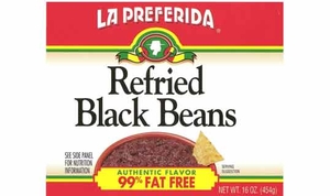 Inlagd Chile/ Övrigt - La Preferida Refried Black Beans 99% Fat Free